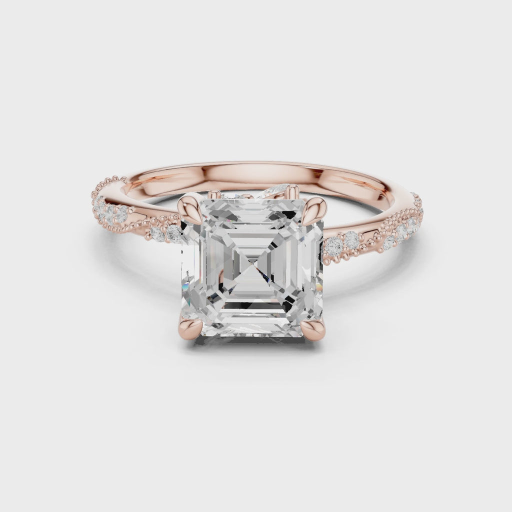 3.00 Carat Asscher Cut Lab-Grown Diamond Solitaire Ring in 14K / 18K Gold , VVS1 Clarity – SGL Certified