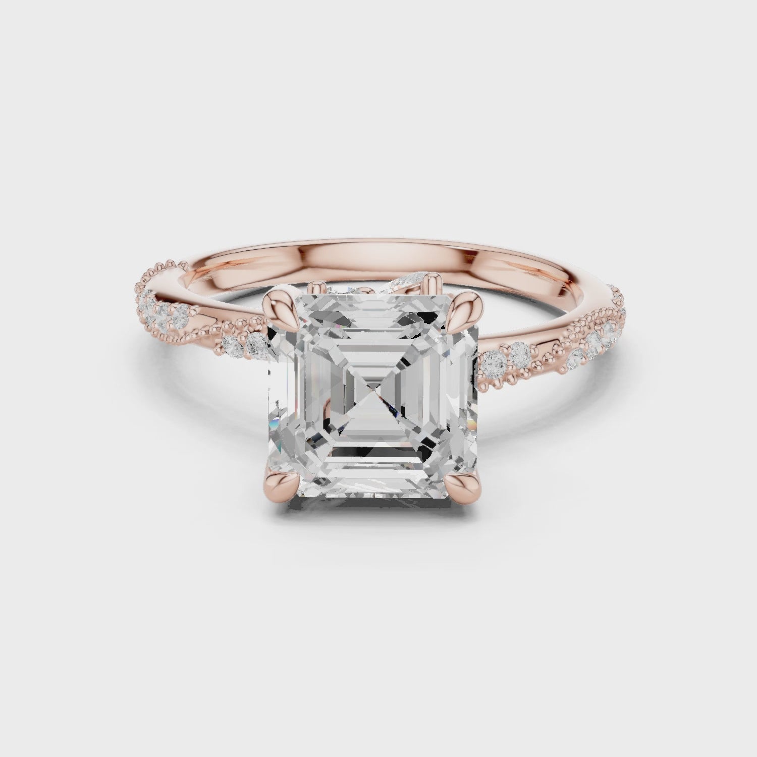 3.00 Carat Asscher Cut Lab-Grown Diamond Solitaire Ring in 14K / 18K Gold , VVS1 Clarity – SGL Certified