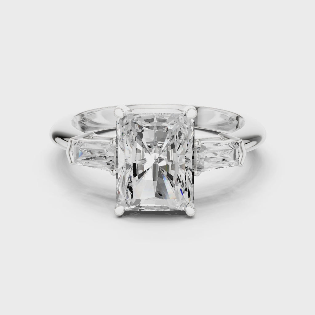 3.35 Carat Radiant Cut Lab-Grown Diamond Solitaire Ring in 14K / 18K Gold , VVS1 Clarity – SGL Certified