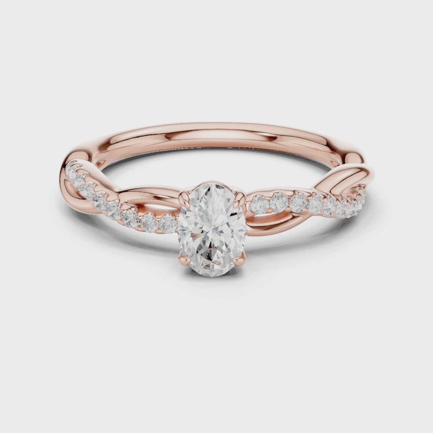 0.75 Carat Oval Cut Lab-Grown Diamond Engagement Ring