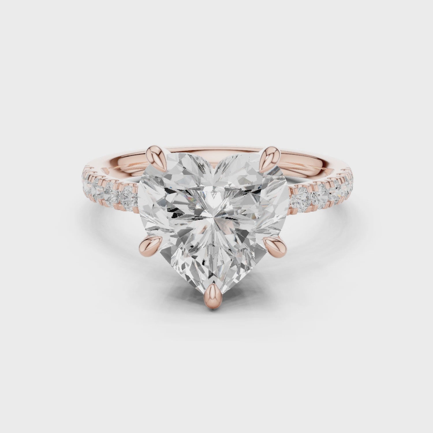 4.50 Carat Heart Cut Lab-Grown Diamond Solitaire Ring in 14K / 18K Gold, VVS1 Clarity – SGL Certified
