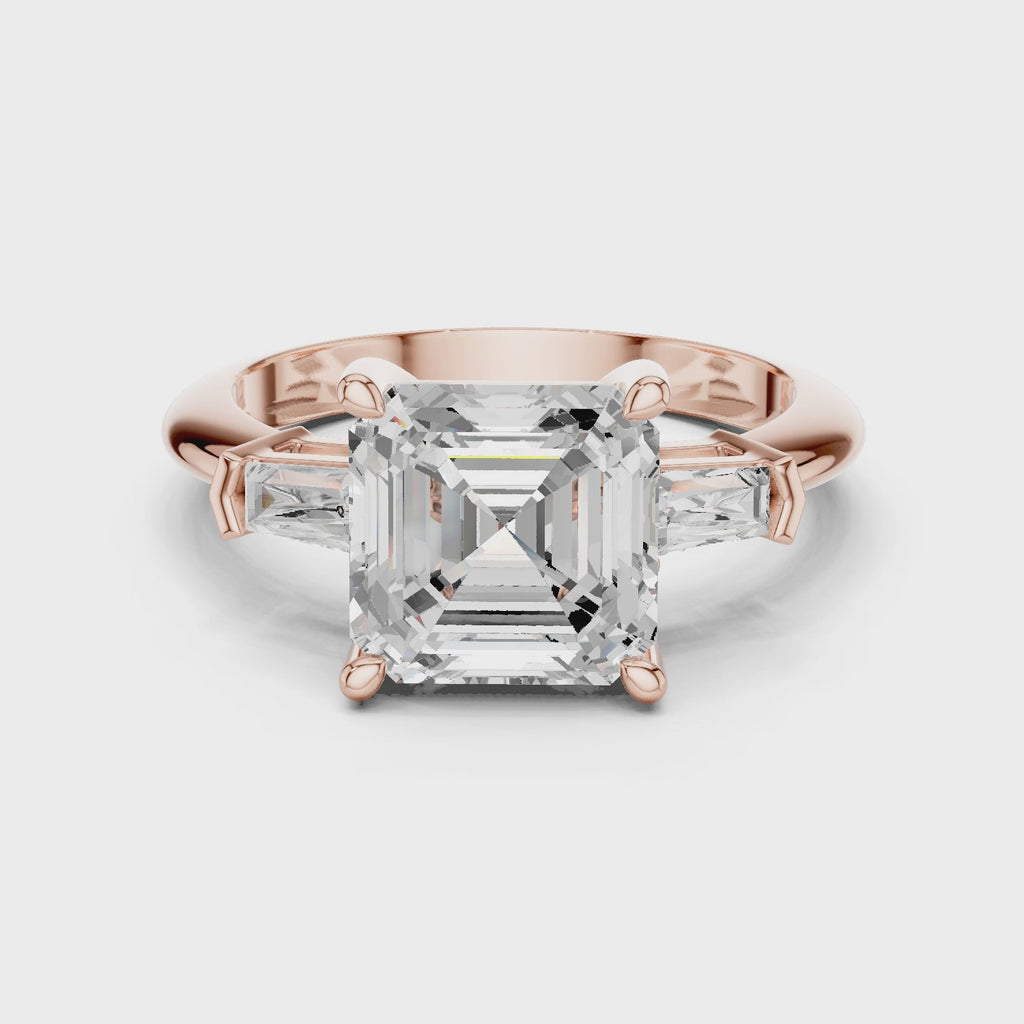 3.35 Carat Asscher Cut Lab-Grown Diamond Solitaire Ring in 14K / 18K Gold , VVS1 Clarity – SGL Certified