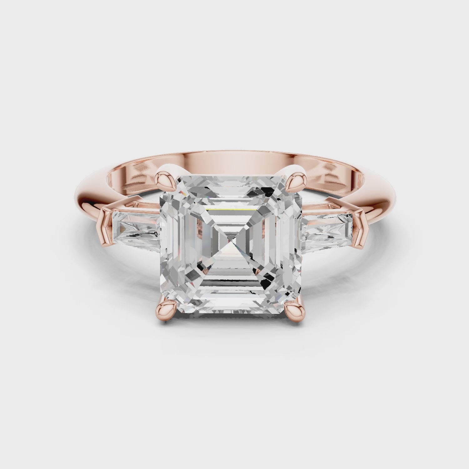 3.35 Carat Asscher Cut Lab-Grown Diamond Solitaire Ring in 14K / 18K Gold , VVS1 Clarity – SGL Certified