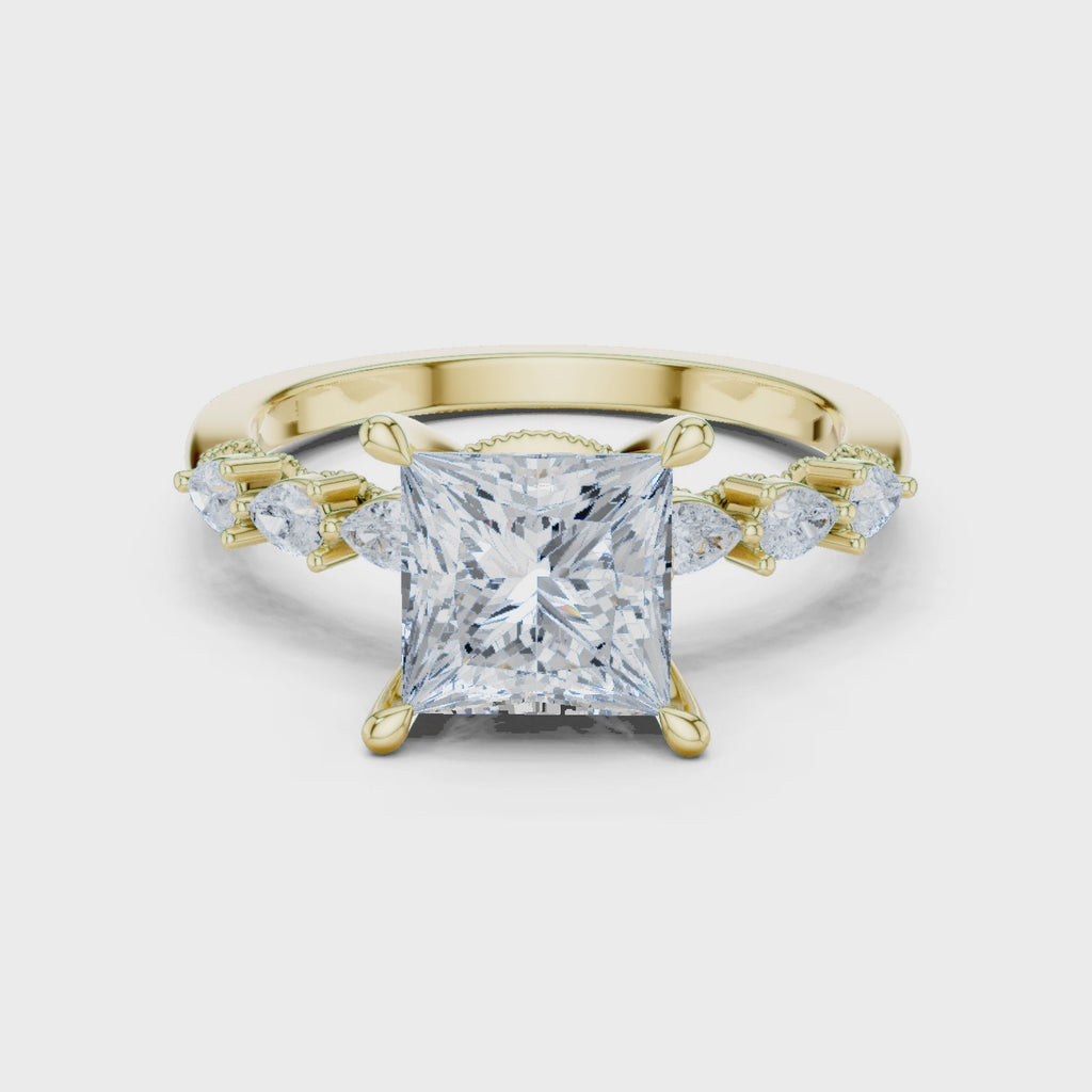 2.35 Carat Princess Cut Lab-Grown Diamond Solitaire Ring in 14K / 18K Gold , VVS1 Clarity – SGL Certified