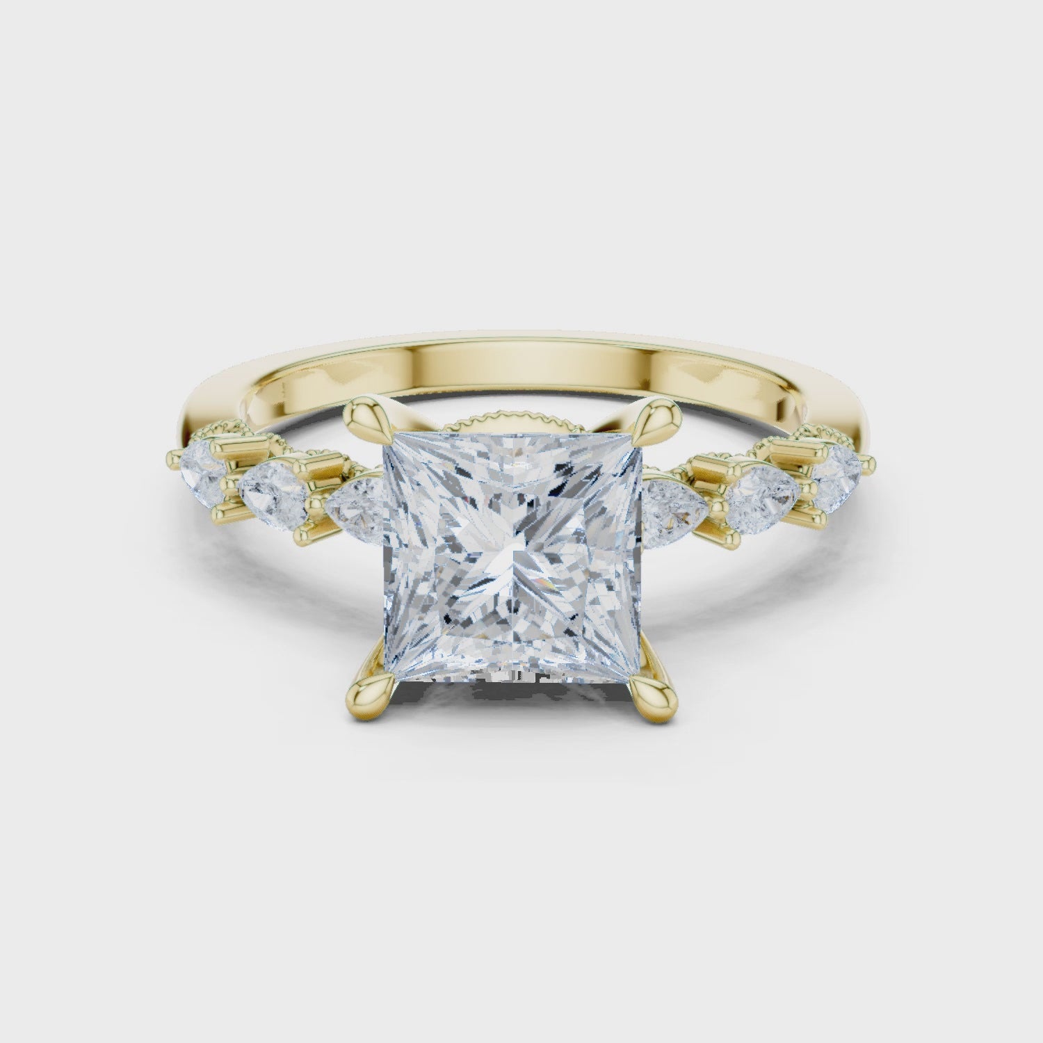 2.35 Carat Princess Cut Lab-Grown Diamond Solitaire Ring in 14K / 18K Gold , VVS1 Clarity – SGL Certified