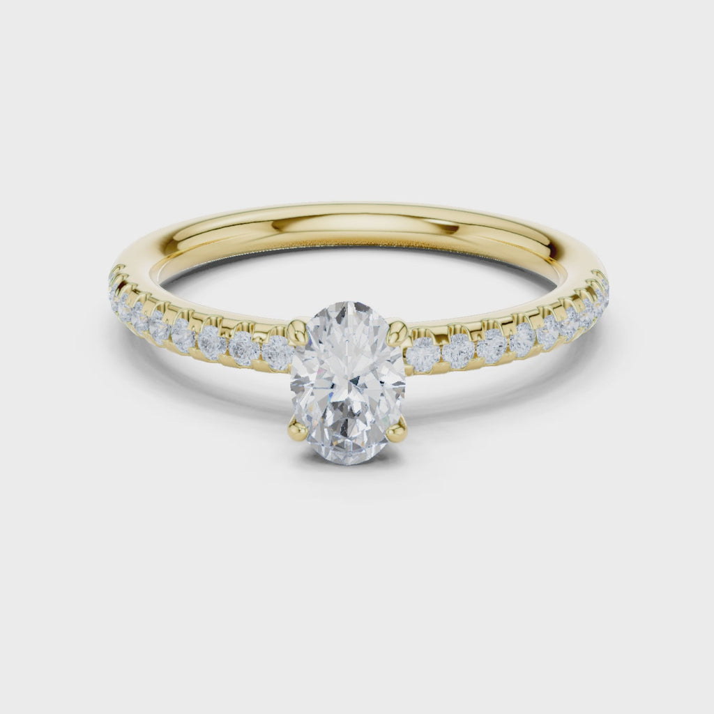 0.85 Carat Oval Cut Lab-Grown Diamond Engagement Ring