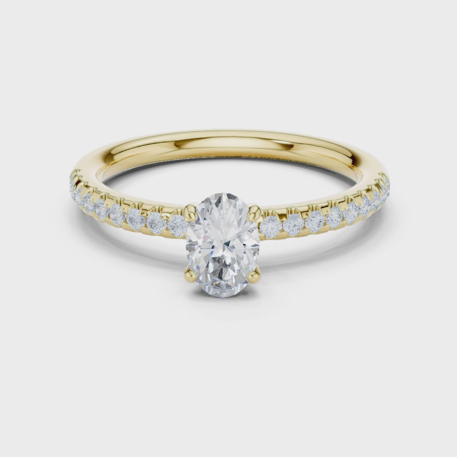 0.85 Carat Oval Cut Lab-Grown Diamond Engagement Ring