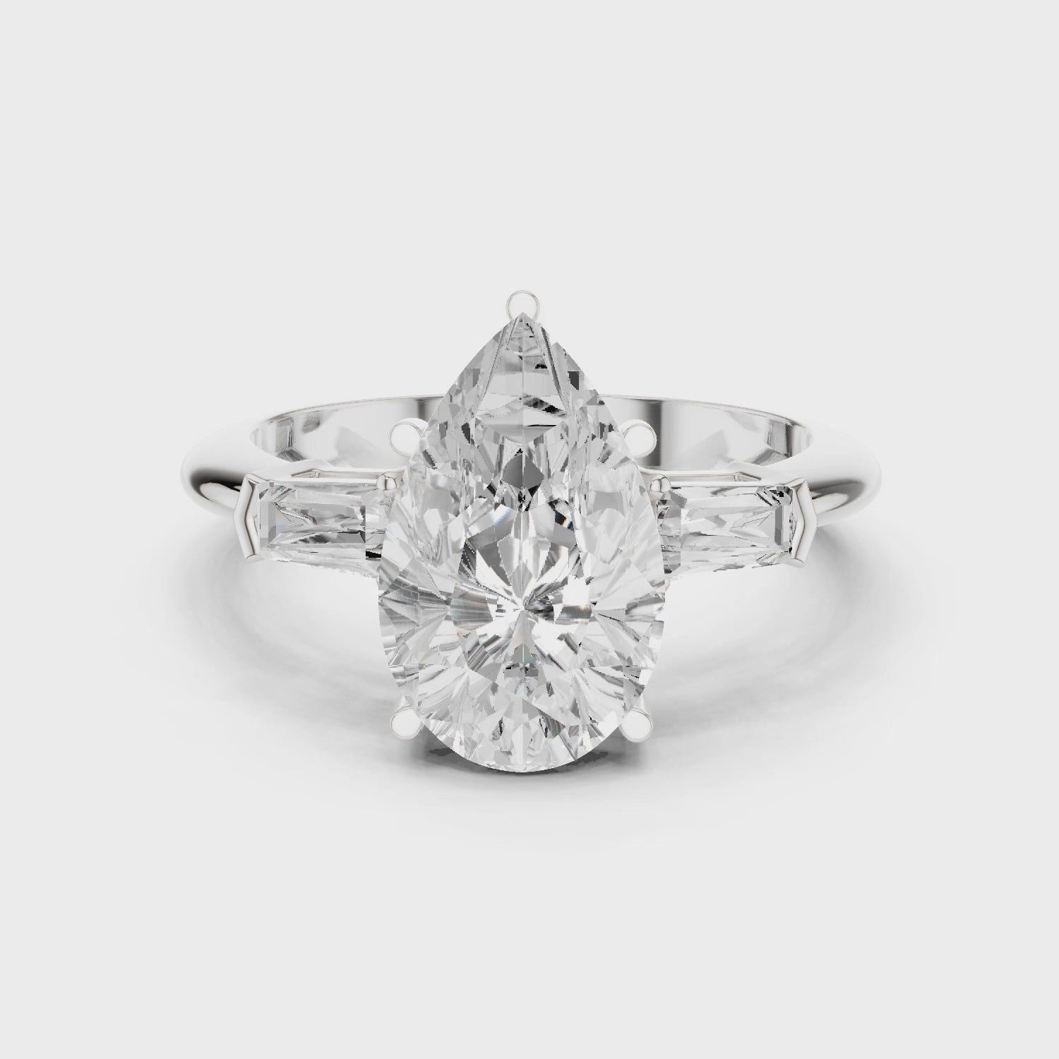 3.35 Carat Pear Cut Lab-Grown Diamond Solitaire Ring in 14K / 18K Gold , VVS1 Clarity – SGL Certified