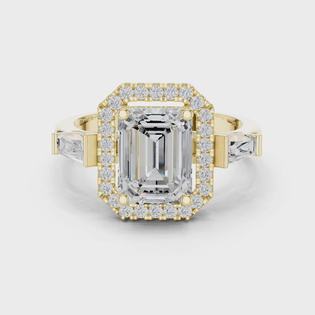 2.90 Carat Emerald Cut Lab-Grown Diamond Solitaire Ring in 14K / 18K Gold , VVS1 Clarity – SGL Certified