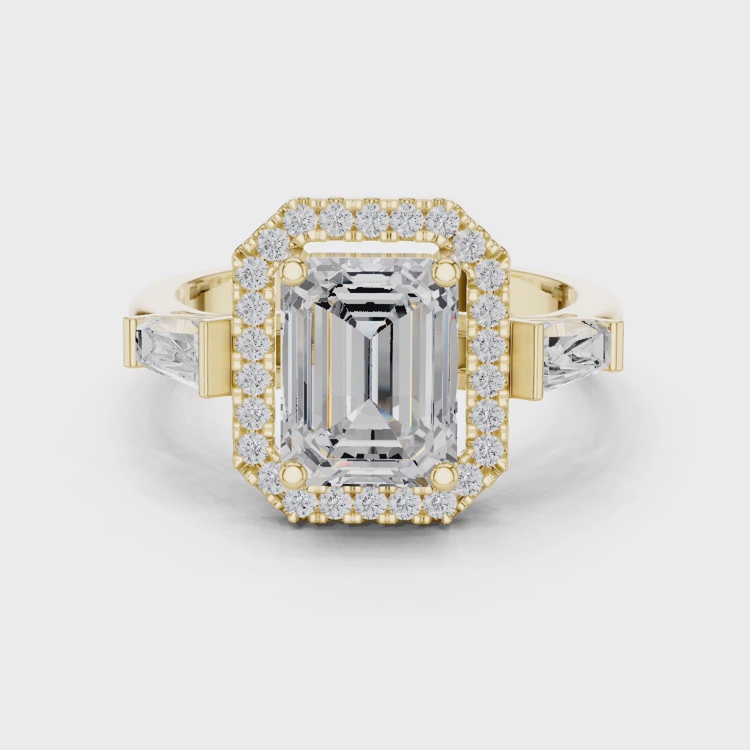 2.90 Carat Emerald Cut Lab-Grown Diamond Solitaire Ring in 14K / 18K Gold , VVS1 Clarity – SGL Certified