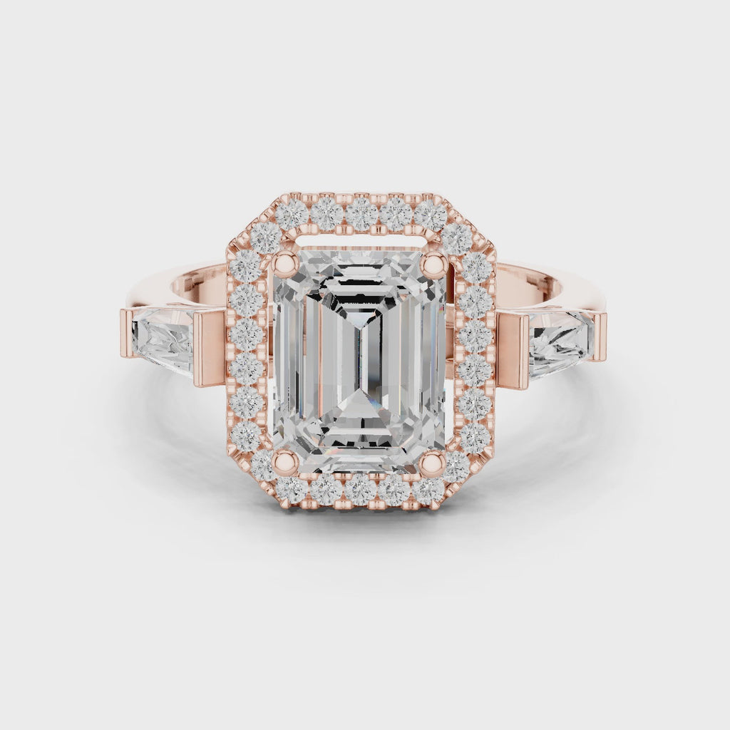 2.90 Carat Emerald Cut Lab-Grown Diamond Solitaire Ring in 14K / 18K Gold , VVS1 Clarity – SGL Certified
