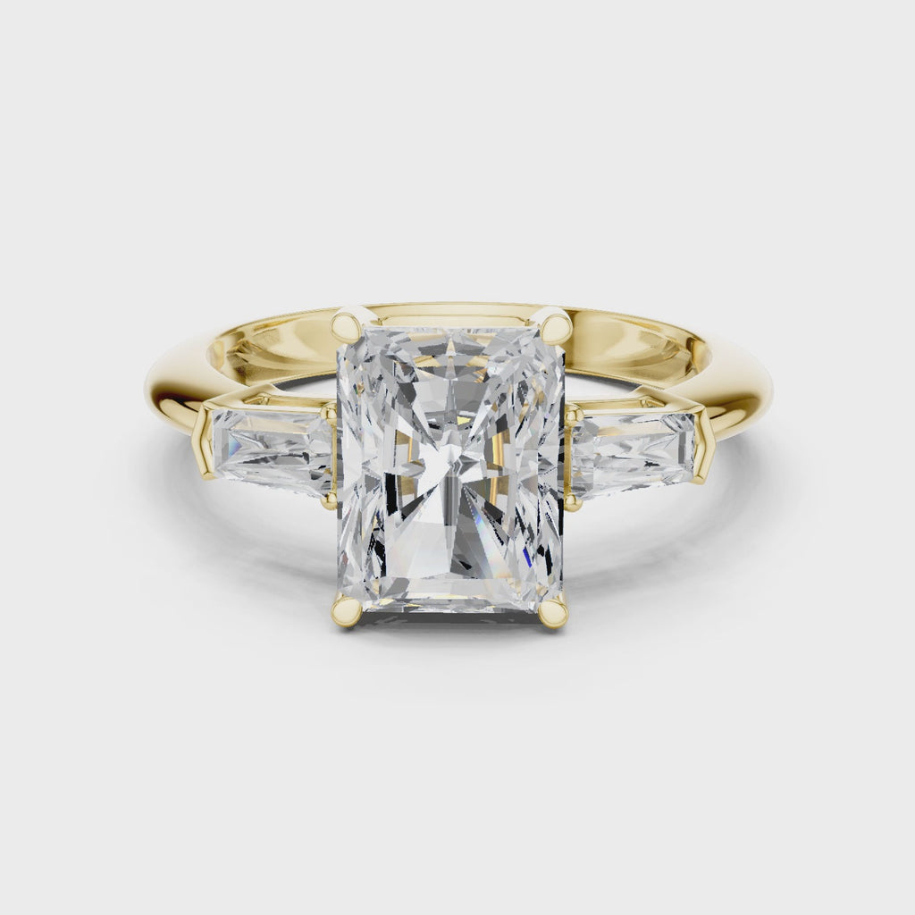 3.35 Carat Radiant Cut Lab-Grown Diamond Solitaire Ring in 14K / 18K Gold , VVS1 Clarity – SGL Certified
