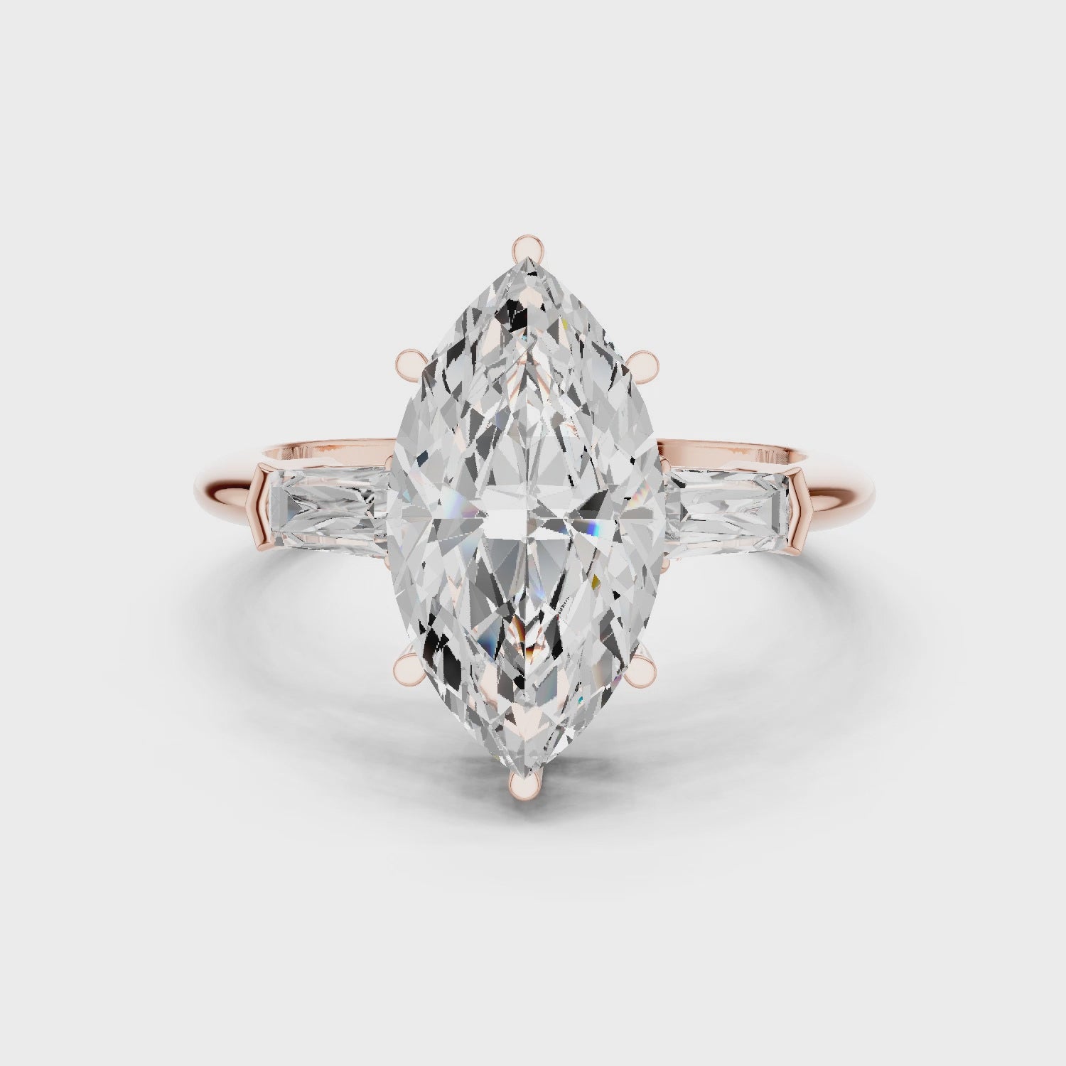 3.35 Carat Marquise Cut Lab-Grown Diamond Solitaire Ring in 14K / 18K Gold , VVS1 Clarity – SGL Certified