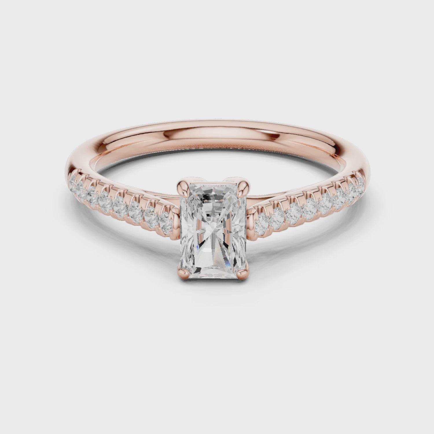 0.85 Carat Radiant Cut Lab-Grown Diamond Engagement Ring