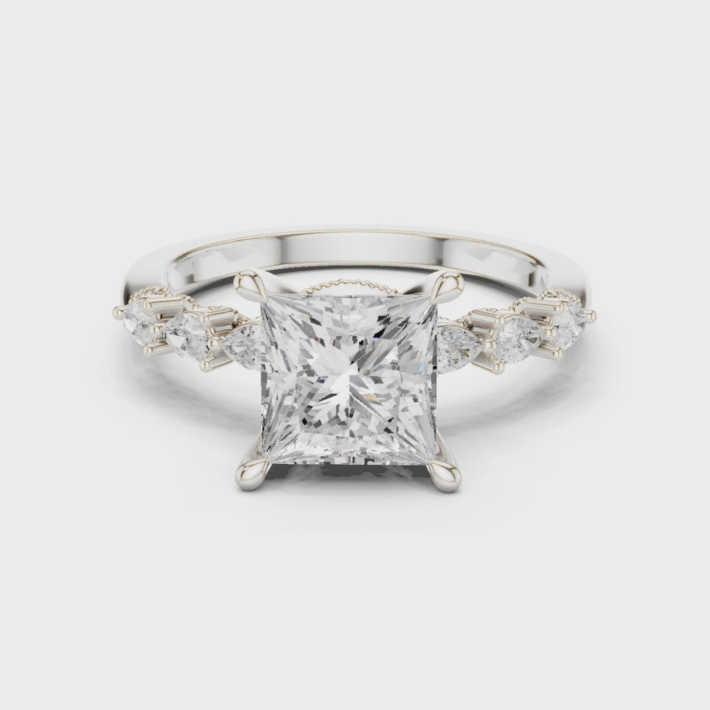 2.35 Carat Princess Cut Lab-Grown Diamond Solitaire Ring in 14K / 18K Gold , VVS1 Clarity – SGL Certified