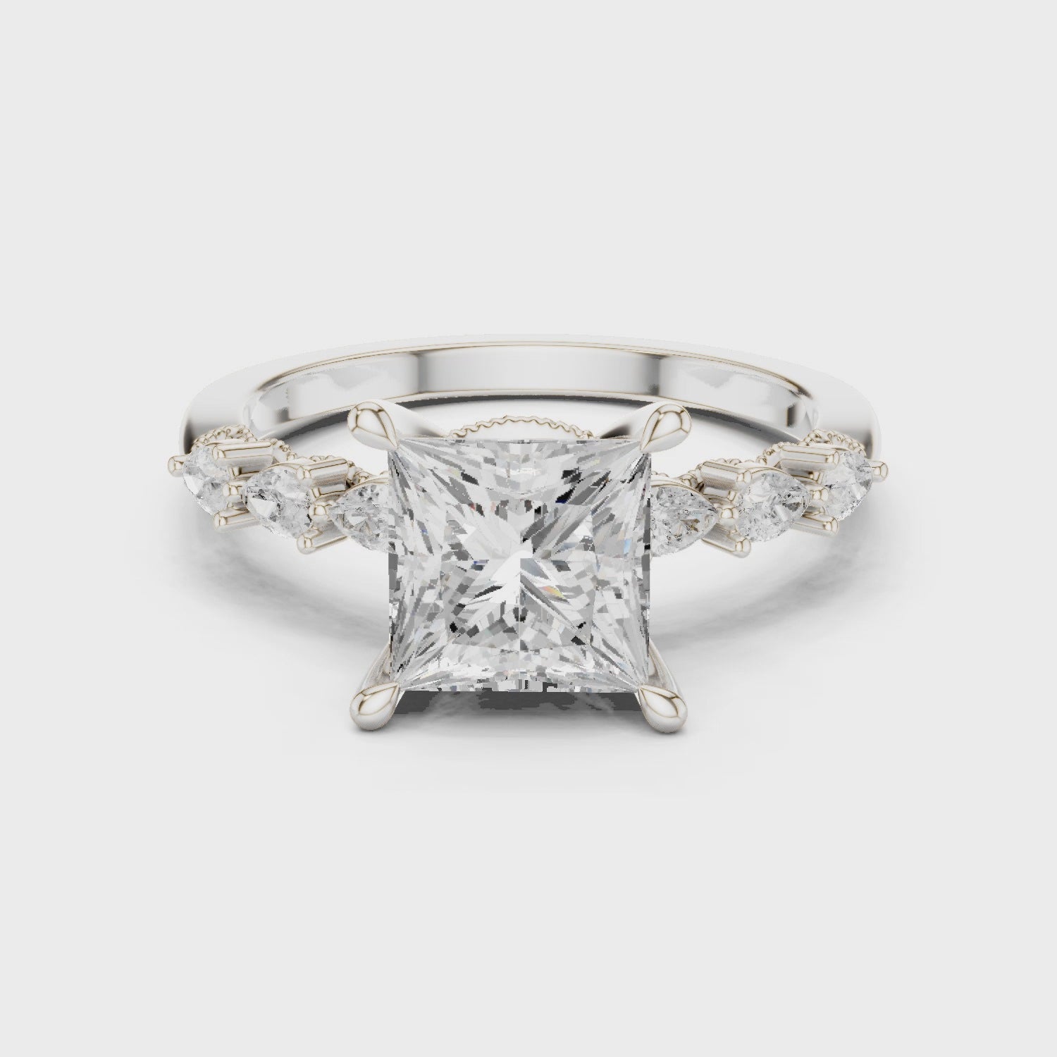 2.35 Carat Princess Cut Lab-Grown Diamond Solitaire Ring in 14K / 18K Gold , VVS1 Clarity – SGL Certified
