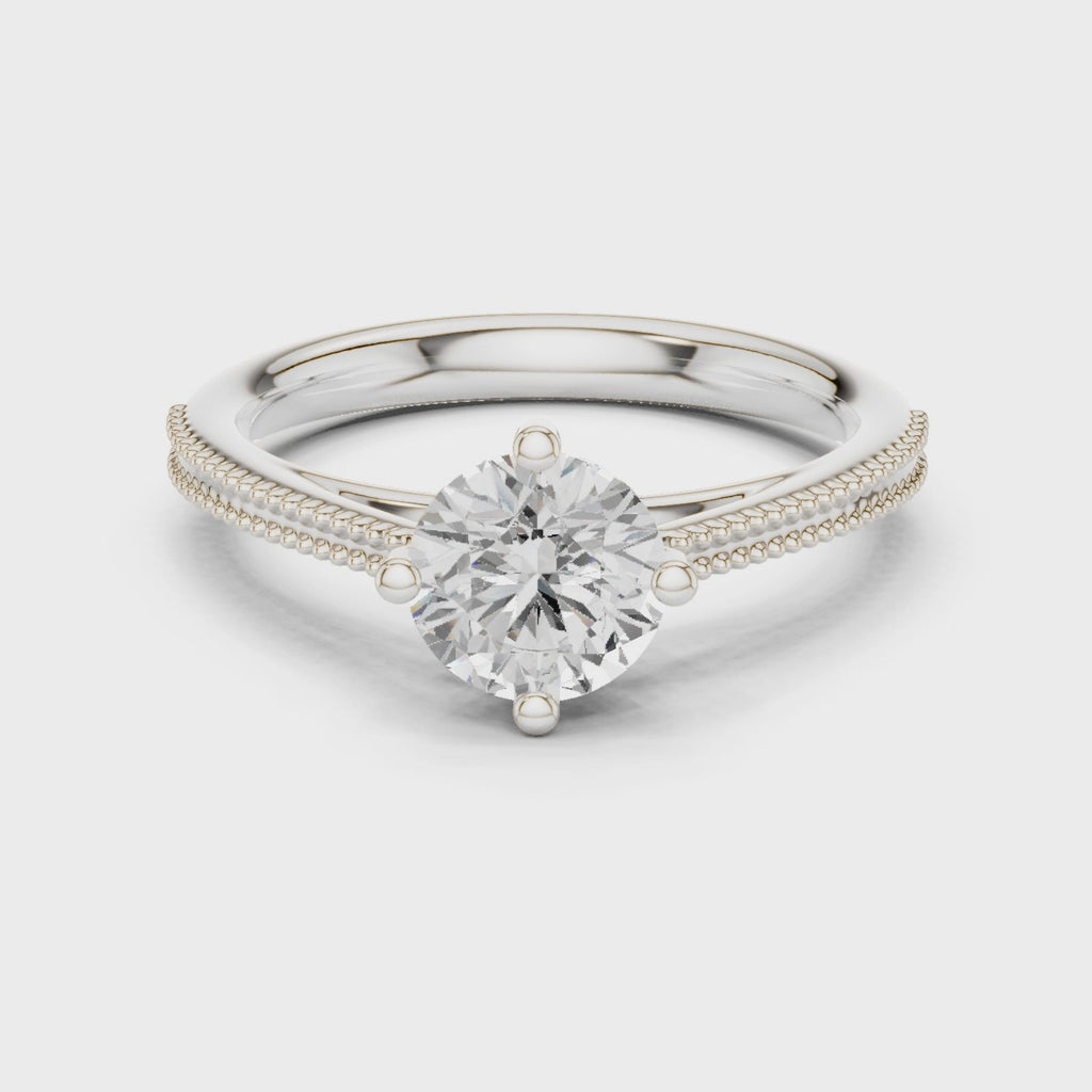 0.75 Carat Round Cut Lab-Grown Diamond Solitaire Ring in 14K / 18K Gold , VVS1 Clarity – SGL Certified