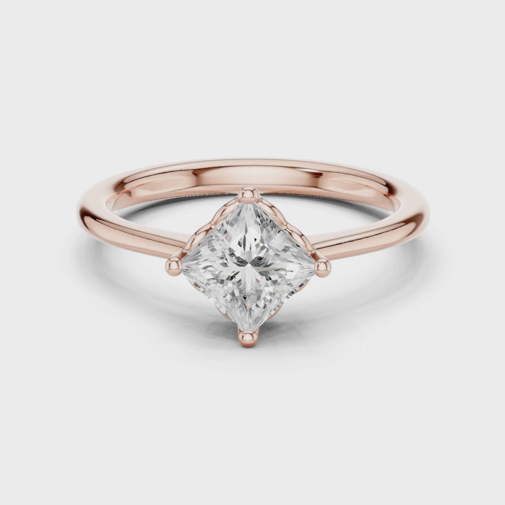 0.75 Carat Princess Cut Lab-Grown Diamond Solitaire Ring in 14K / 18K Gold VVS1 Clarity – SGL Certified