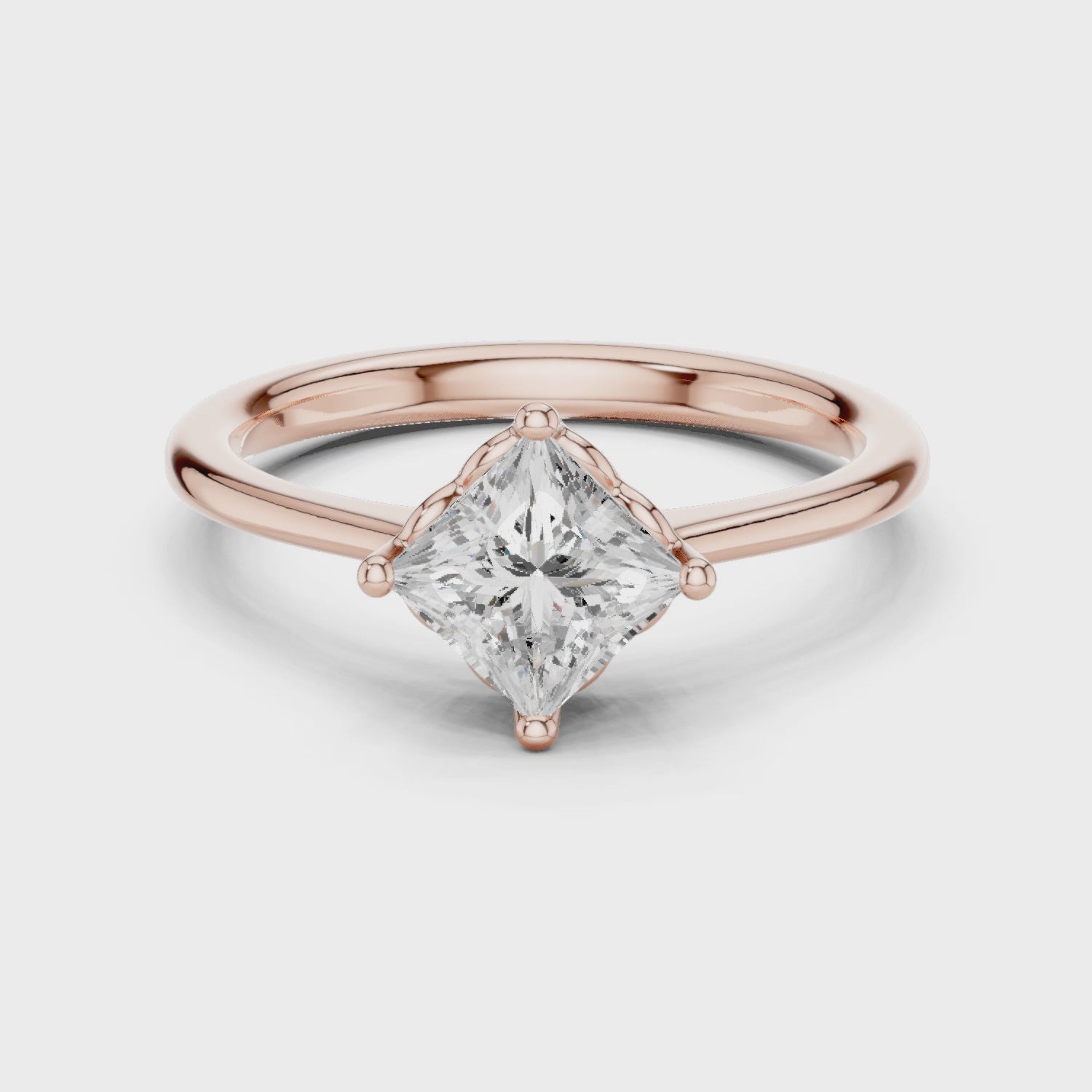 0.75 Carat Princess Cut Lab-Grown Diamond Solitaire Ring in 14K / 18K Gold VVS1 Clarity – SGL Certified