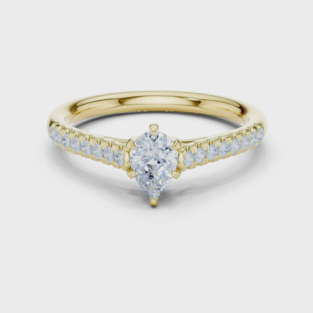 0.65 Carat Pear Cut Lab-Grown Diamond Engagement Ring