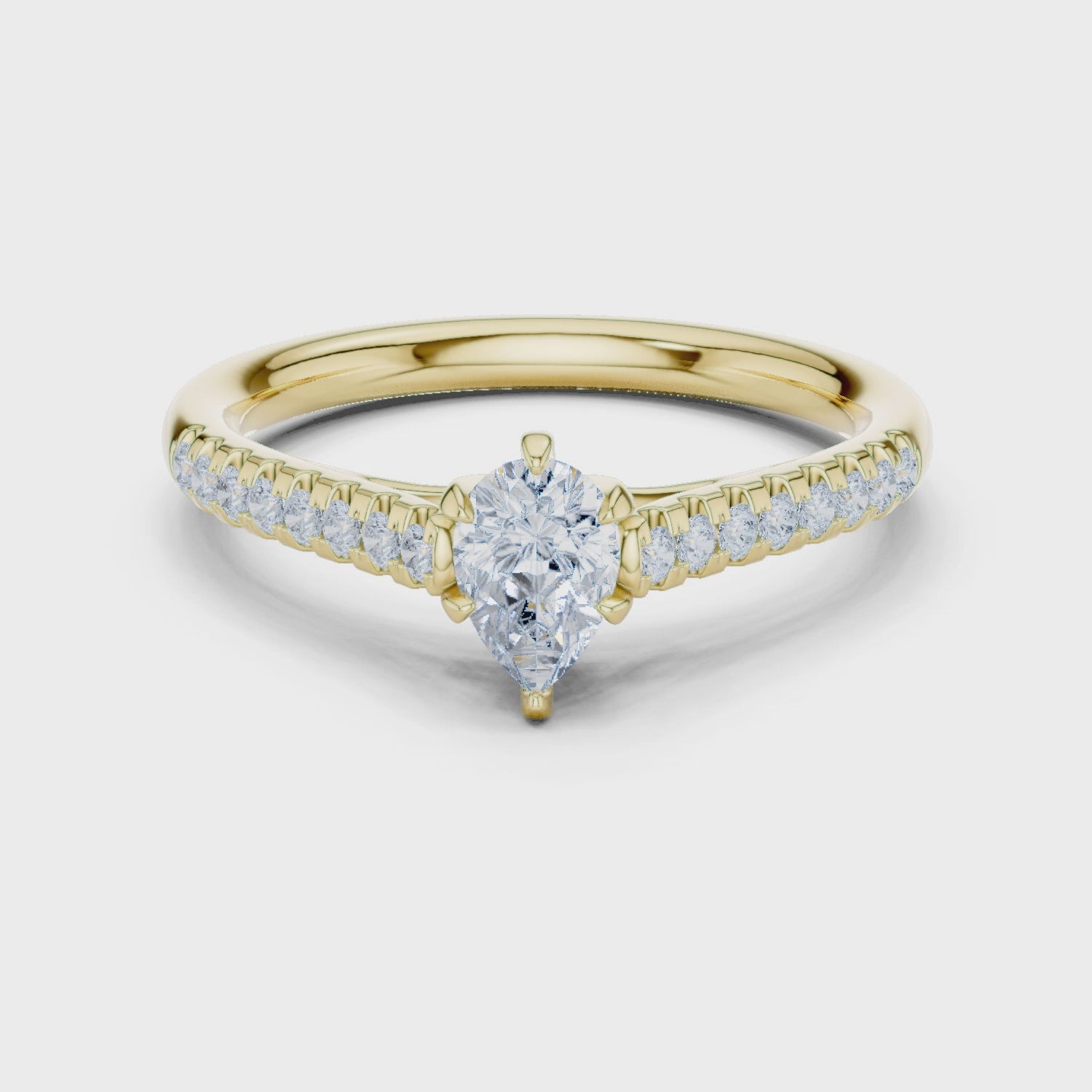 0.65 Carat Pear Cut Lab-Grown Diamond Engagement Ring
