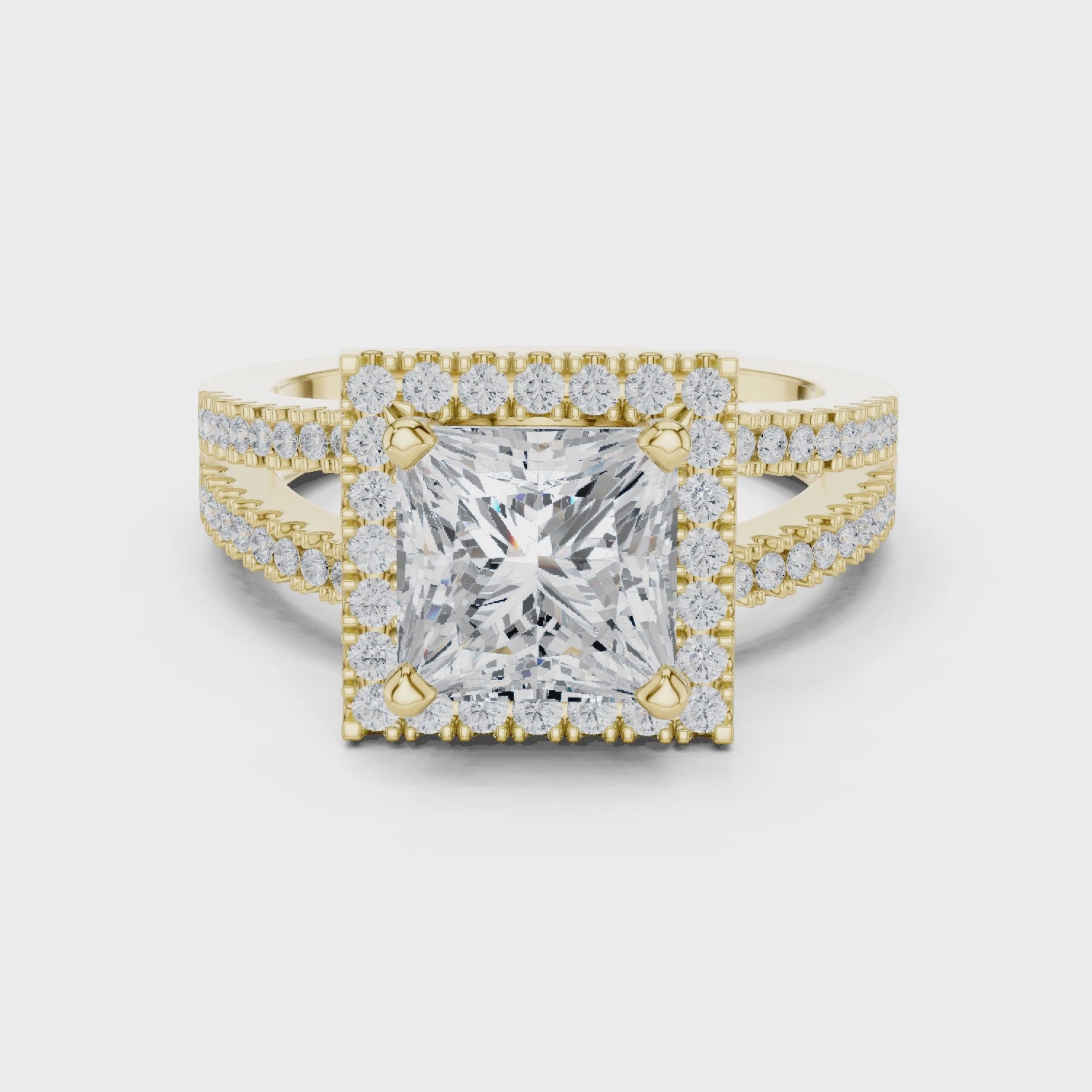 2.50 Carat Princess Cut Lab-Grown Diamond Engagement Ring