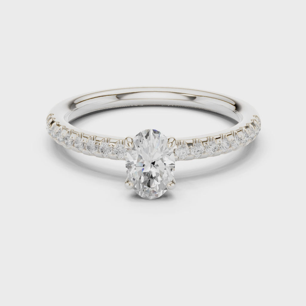 0.85 Carat Oval Cut Lab-Grown Diamond Engagement Ring