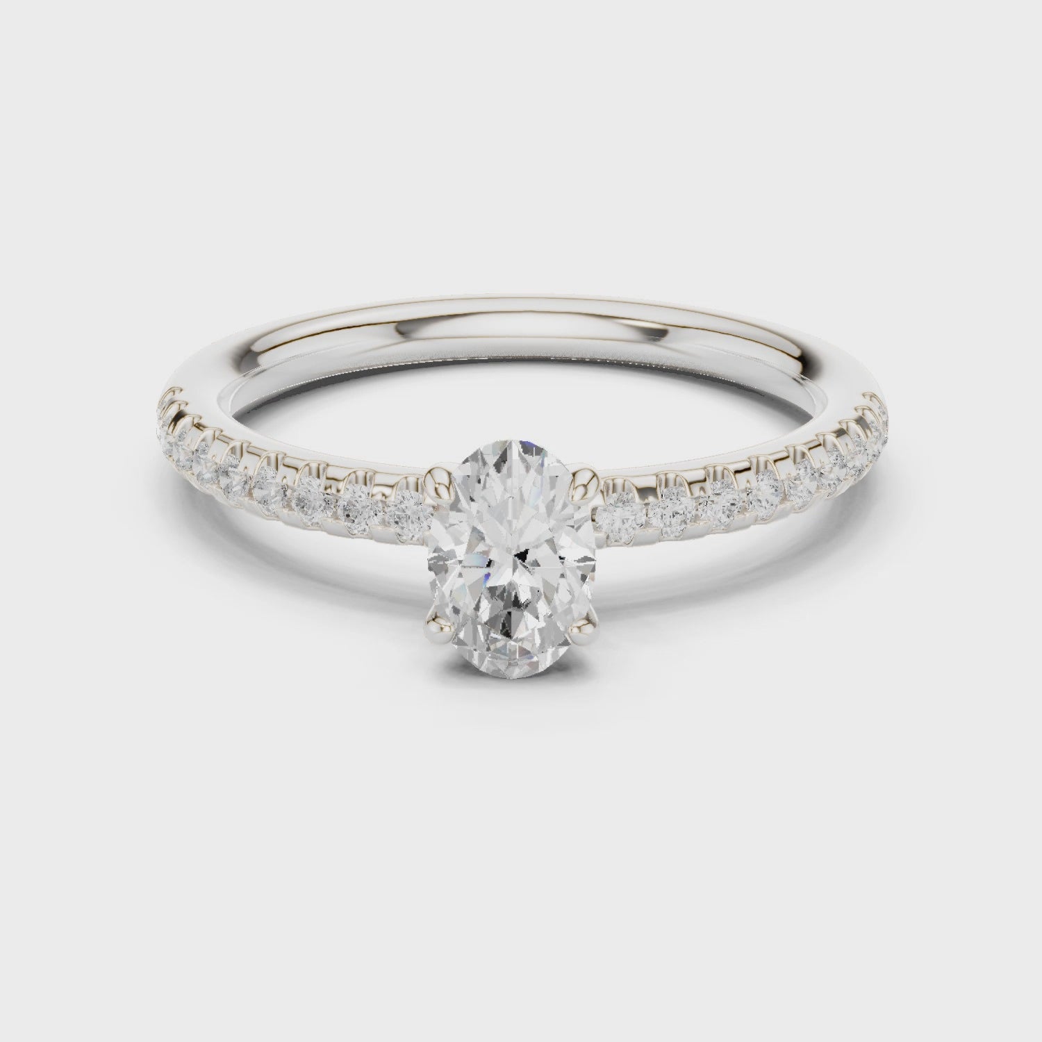 0.85 Carat Oval Cut Lab-Grown Diamond Engagement Ring