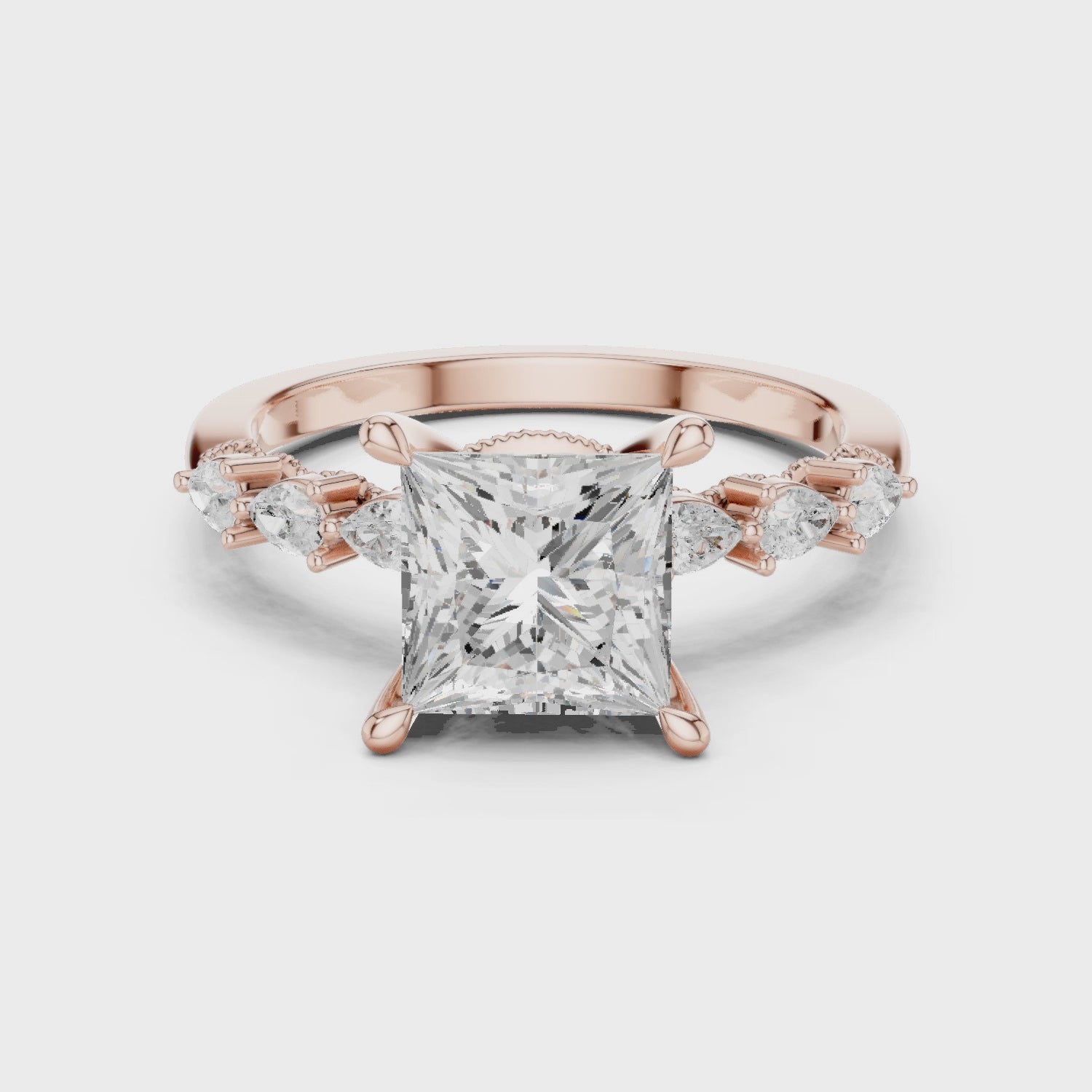 2.35 Carat Princess Cut Lab-Grown Diamond Solitaire Ring in 14K / 18K Gold , VVS1 Clarity – SGL Certified