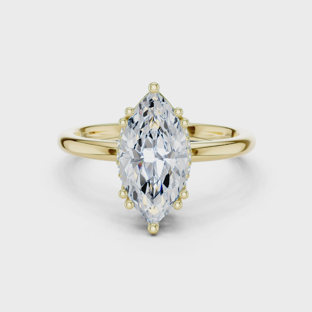 2.10 Carat Marquise Cut Lab-Grown Diamond Solitaire Ring in 14K / 18K Gold , VVS1 Clarity – SGL Certified