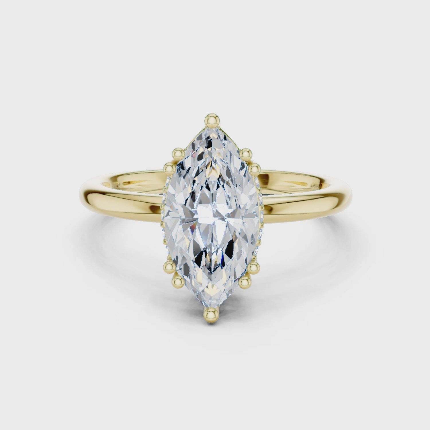 2.10 Carat Marquise Cut Lab-Grown Diamond Solitaire Ring in 14K / 18K Gold , VVS1 Clarity – SGL Certified