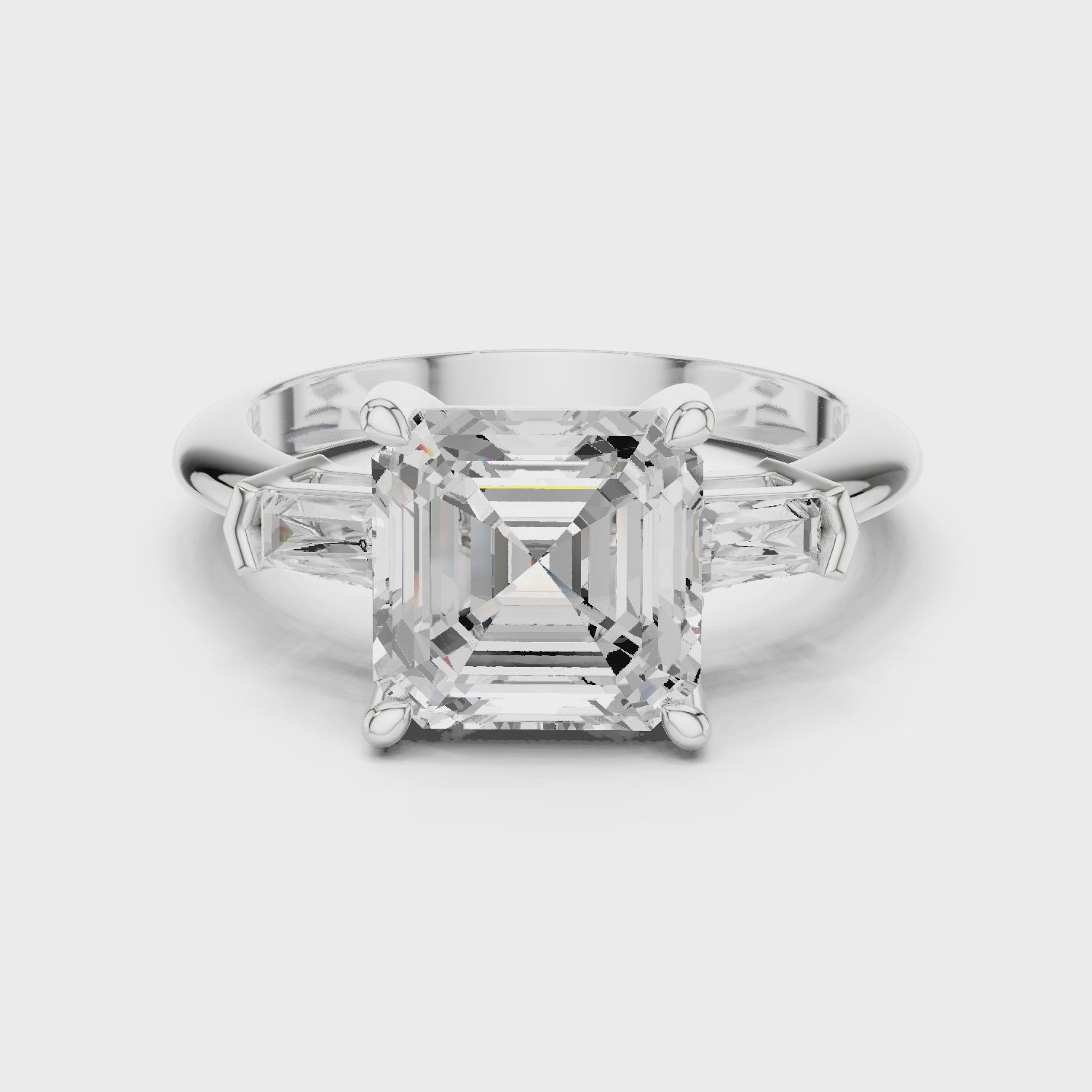 3.35 Carat Asscher Cut Lab-Grown Diamond Solitaire Ring in 14K / 18K Gold , VVS1 Clarity – SGL Certified