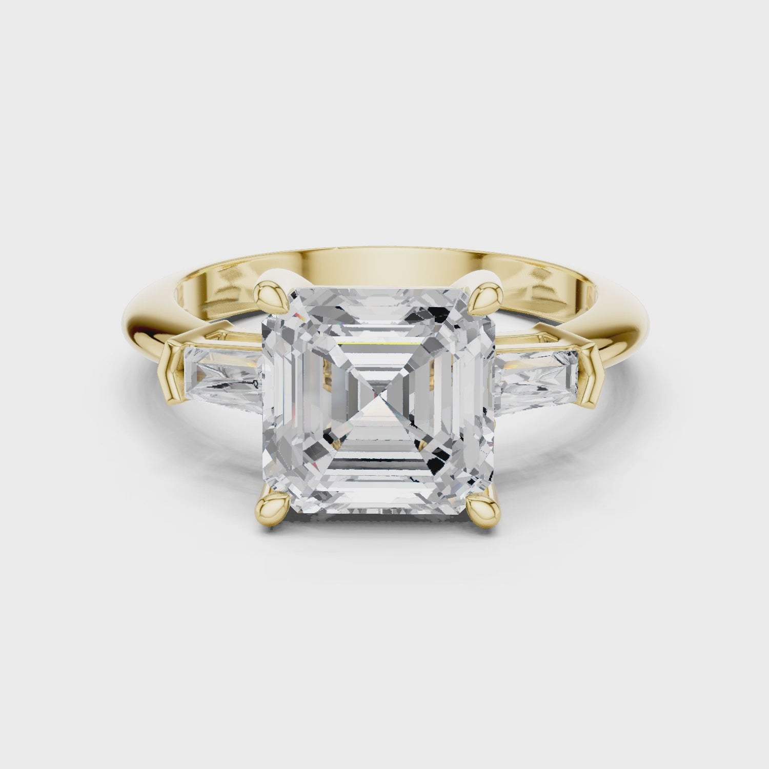 3.35 Carat Asscher Cut Lab-Grown Diamond Solitaire Ring in 14K / 18K Gold , VVS1 Clarity – SGL Certified