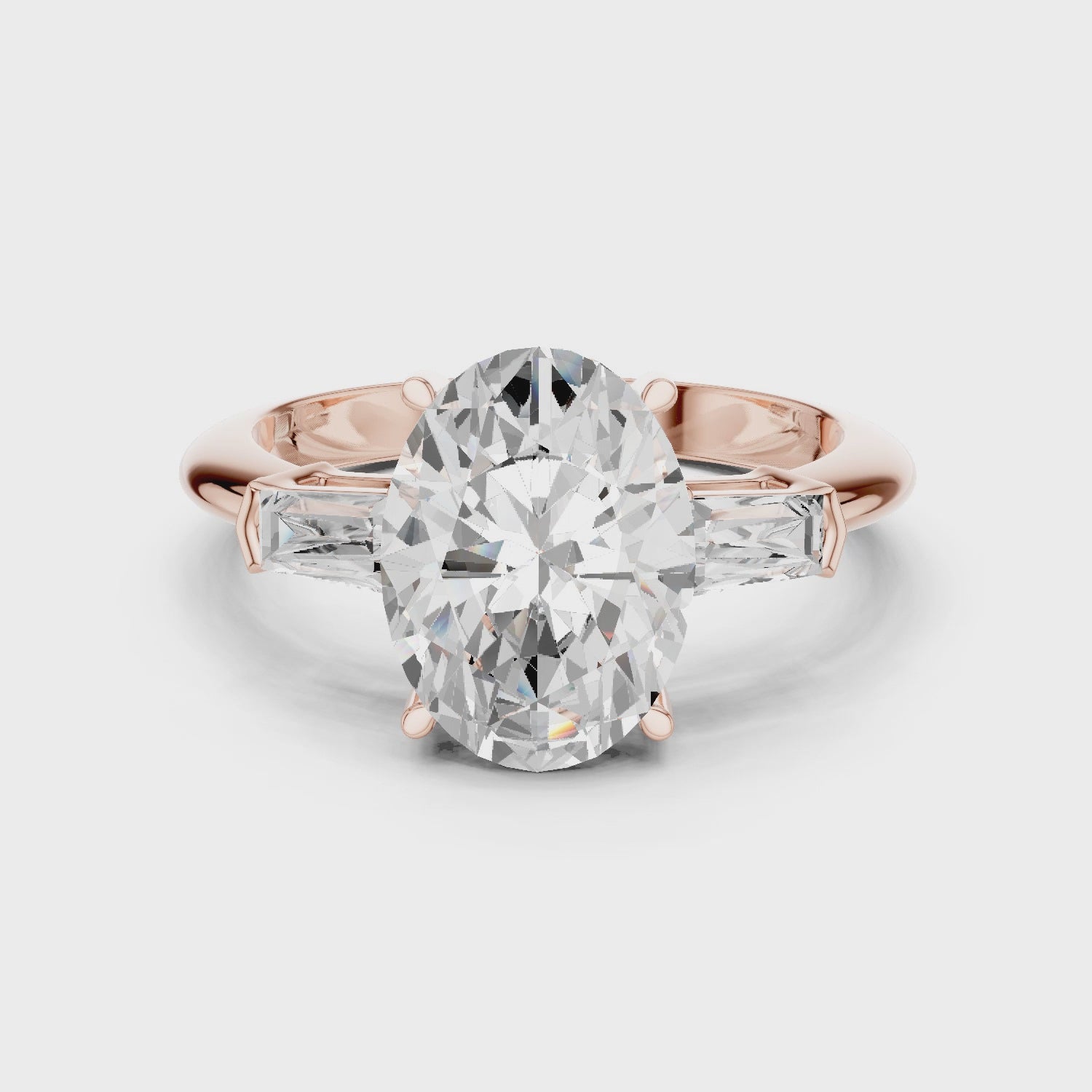 3.35 Carat Oval Cut Lab-Grown Diamond Solitaire Ring in 14K / 18K Gold , VVS1 Clarity – SGL Certified