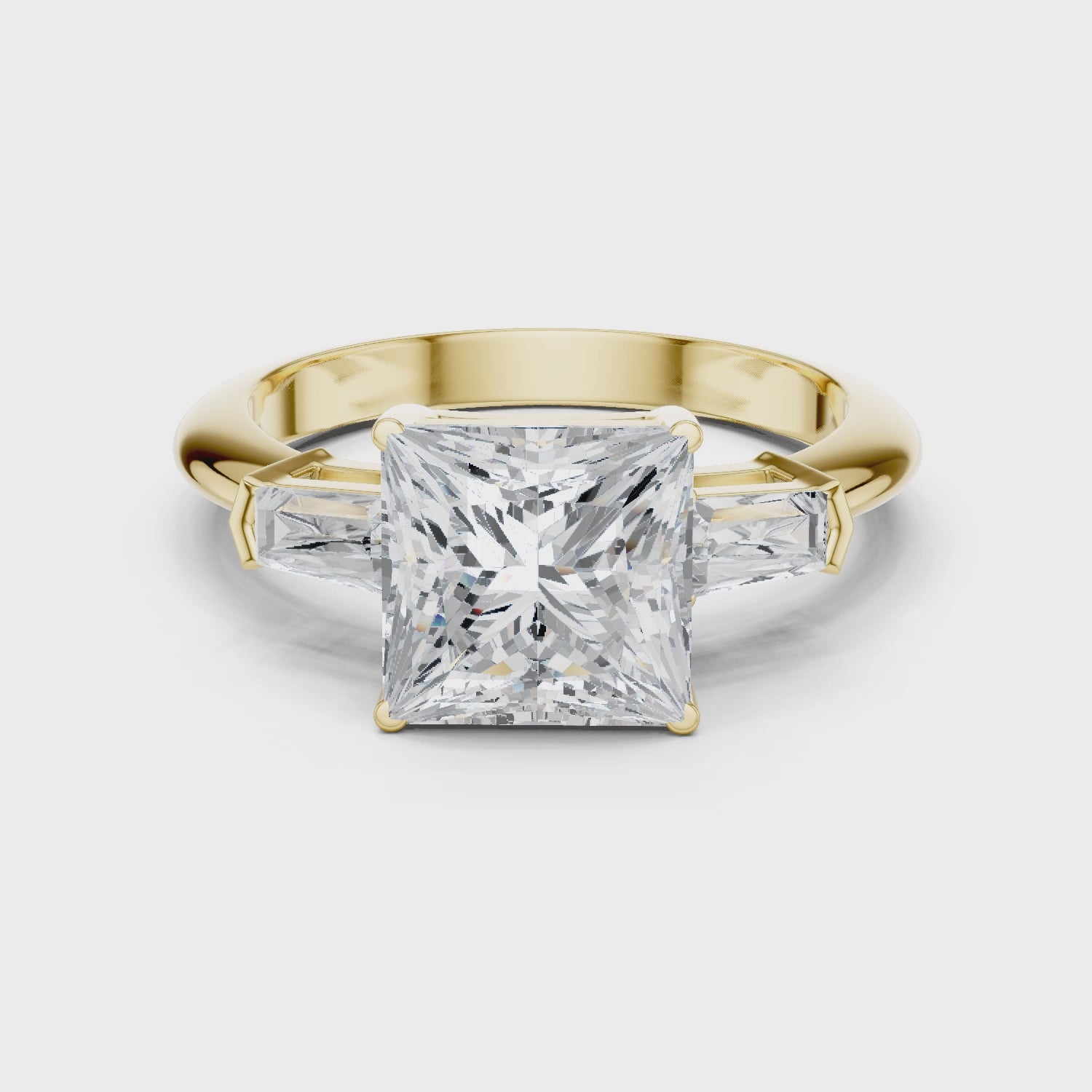 3.35 Carat Princess Cut Lab-Grown Diamond Solitaire Ring in 14K / 18K Gold , VVS1 Clarity – SGL Certified