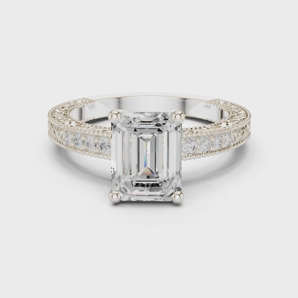 2.25 Carat Emerald Cut Lab-Grown Diamond Solitaire Ring in 14K / 18K Gold , VVS1 Clarity – SGL Certified