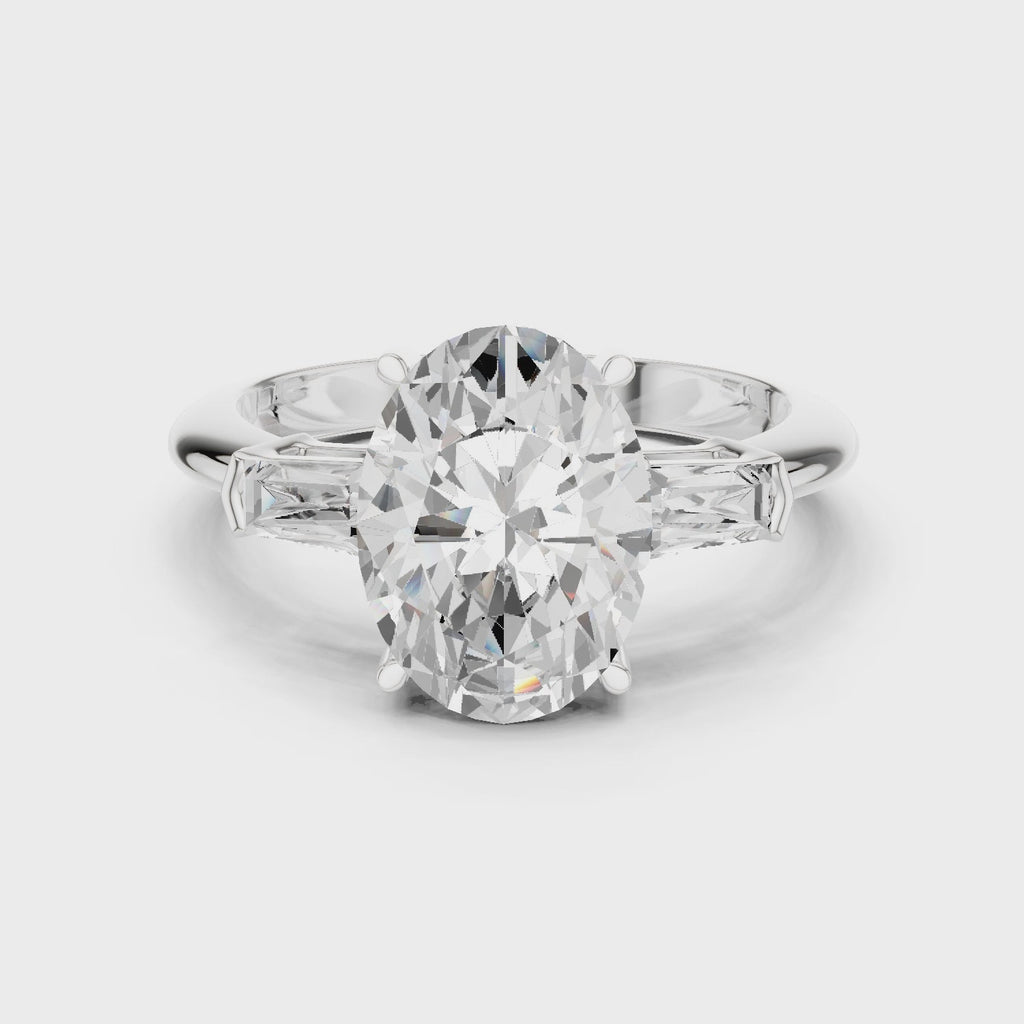 3.35 Carat Oval Cut Lab-Grown Diamond Solitaire Ring in 14K / 18K Gold , VVS1 Clarity – SGL Certified