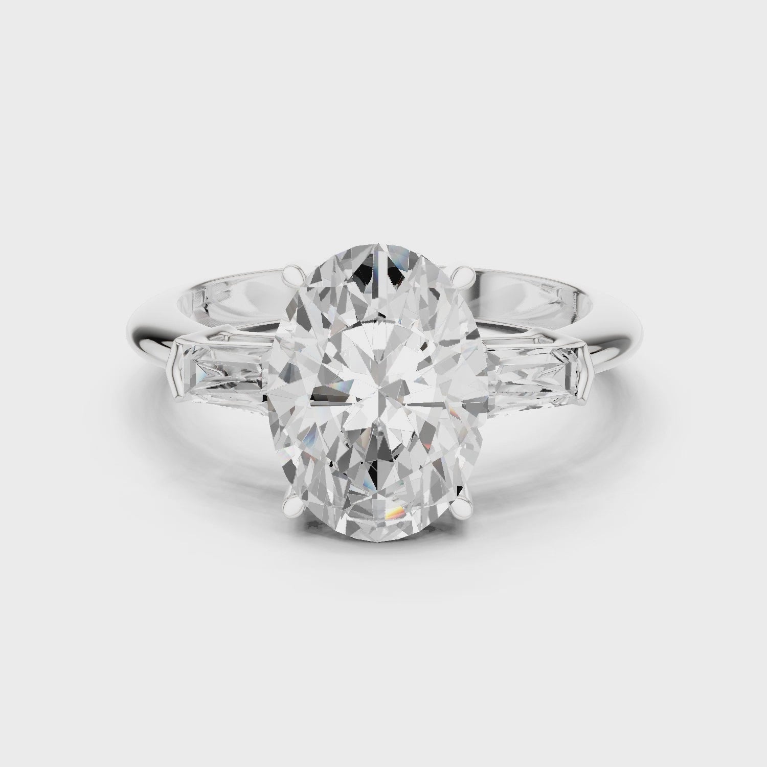 3.35 Carat Oval Cut Lab-Grown Diamond Solitaire Ring in 14K / 18K Gold , VVS1 Clarity – SGL Certified