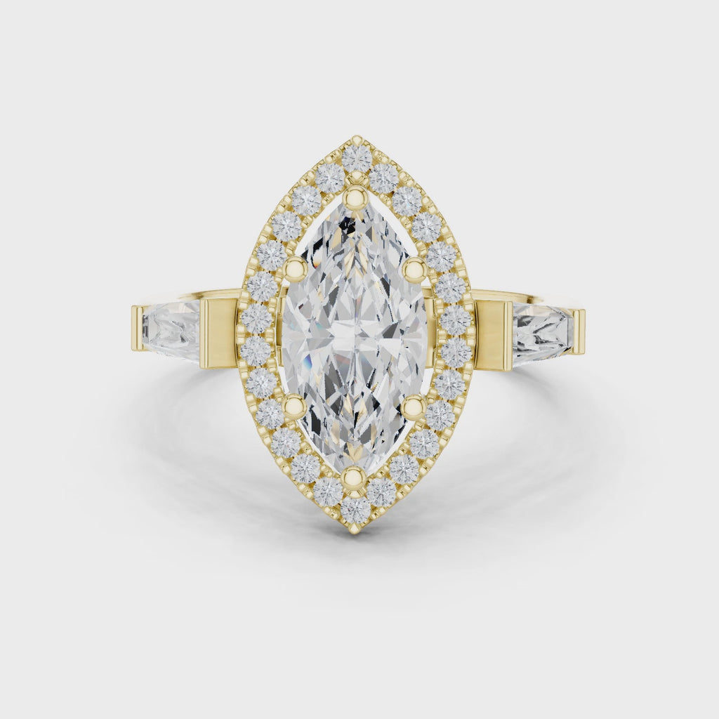 2.90 Carat Marquise Cut Lab-Grown Diamond Solitaire Ring in 14K / 18K Gold r, VVS1 Clarity – SGL Certified