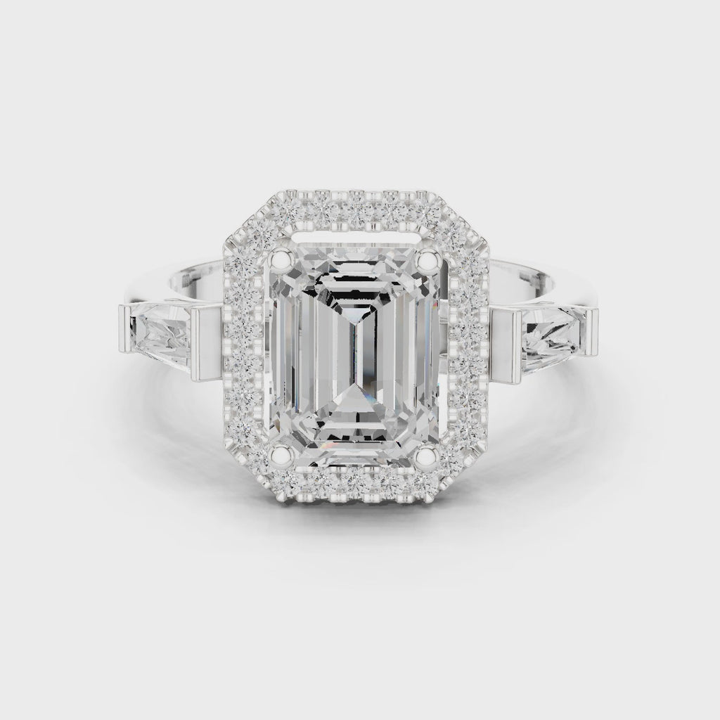 2.90 Carat Emerald Cut Lab-Grown Diamond Solitaire Ring in 14K / 18K Gold , VVS1 Clarity – SGL Certified
