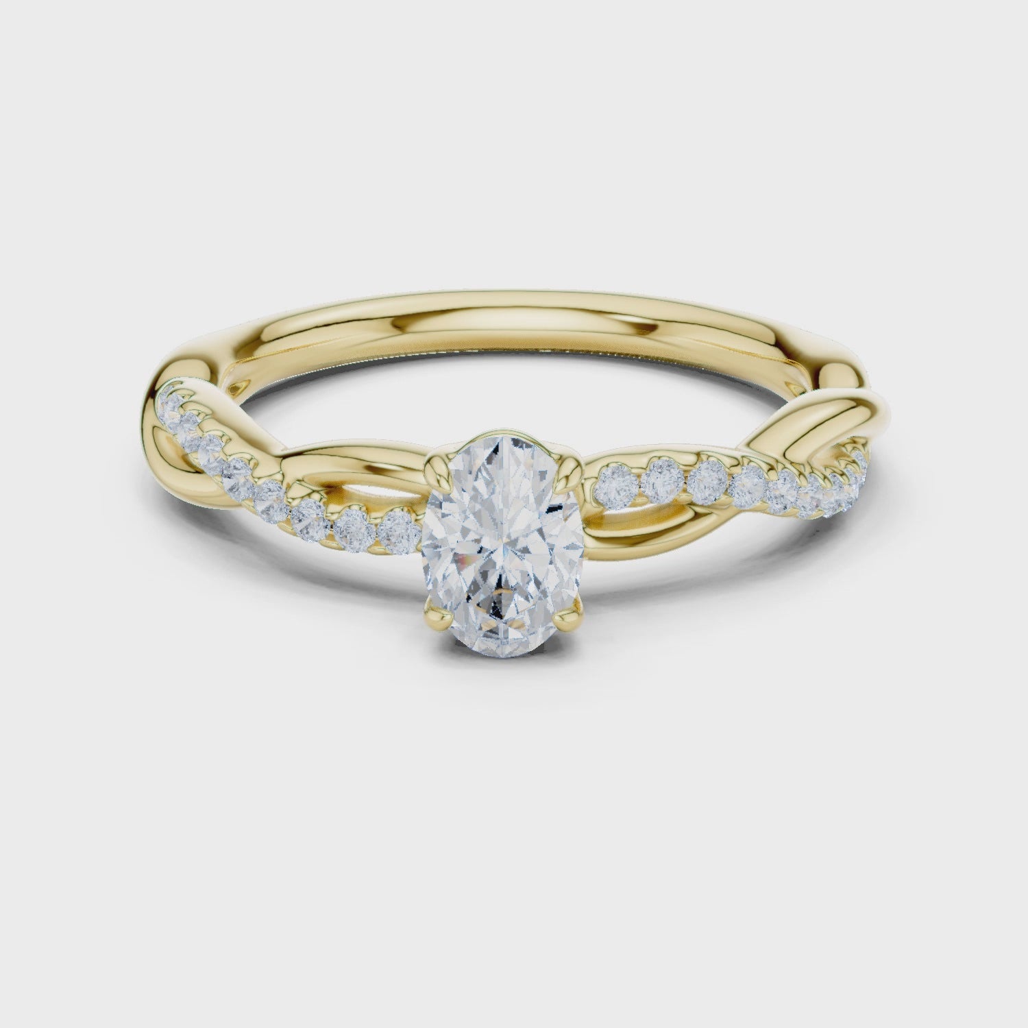 0.75 Carat Oval Cut Lab-Grown Diamond Engagement Ring