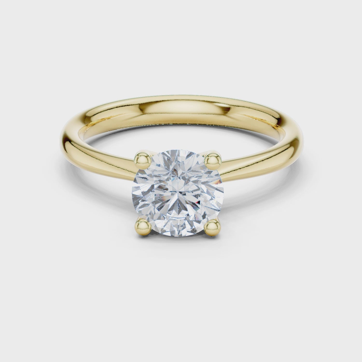 1 Carat Round Cut Lab-Grown Diamond Solitaire Ring in 14K / 18K Gold , VVS1 Clarity – SGL Certified