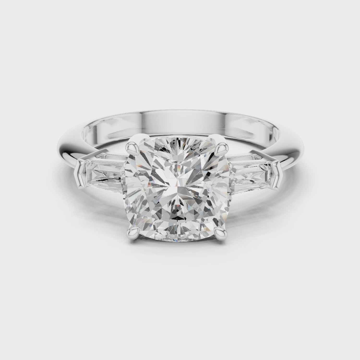 3.35 Carat Cushion Cut Lab-Grown Diamond Solitaire Ring in 14K / 18K Gold , VVS1 Clarity – SGL Certified