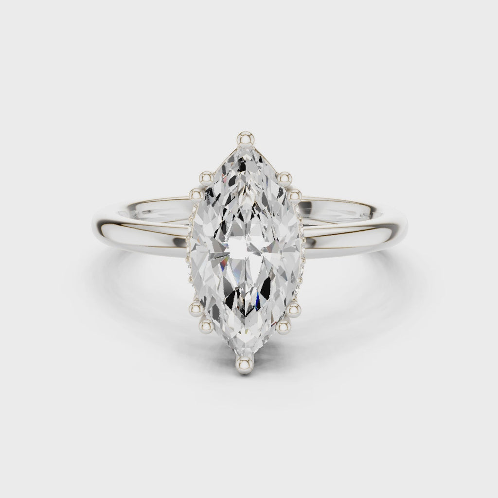 2.10 Carat Marquise Cut Lab-Grown Diamond Solitaire Ring in 14K / 18K Gold , VVS1 Clarity – SGL Certified