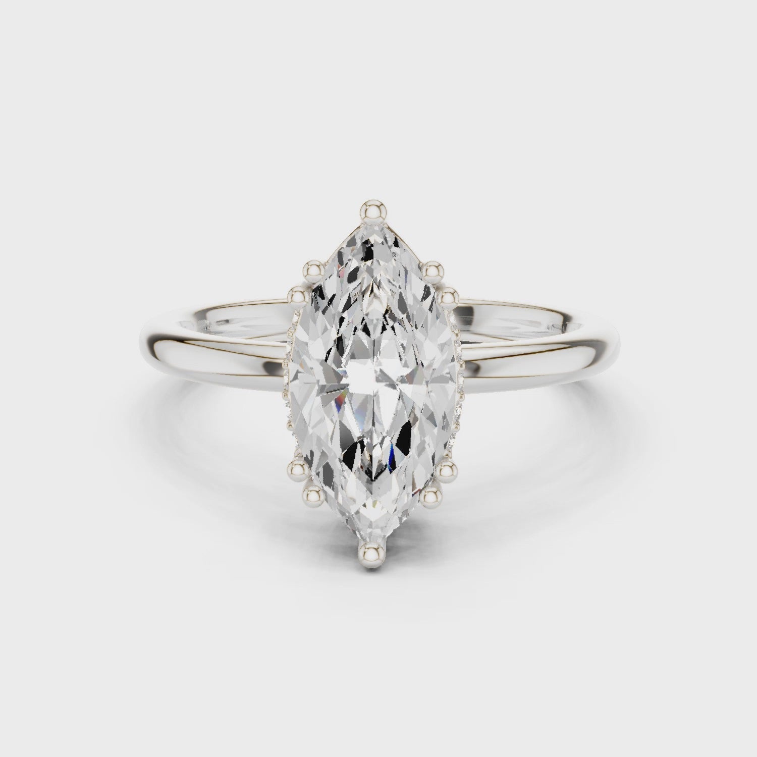 2.10 Carat Marquise Cut Lab-Grown Diamond Solitaire Ring in 14K / 18K Gold , VVS1 Clarity – SGL Certified