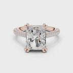 4.50 Carat Radiant Cut Lab-Grown Diamond Solitaire Ring in 14K / 18K Gold , VVS1 Clarity – SGL Certified