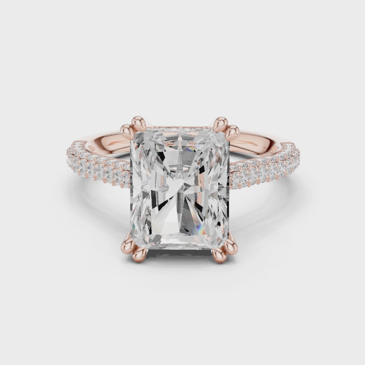 4.50 Carat Radiant Cut Lab-Grown Diamond Solitaire Ring in 14K / 18K Gold , VVS1 Clarity – SGL Certified