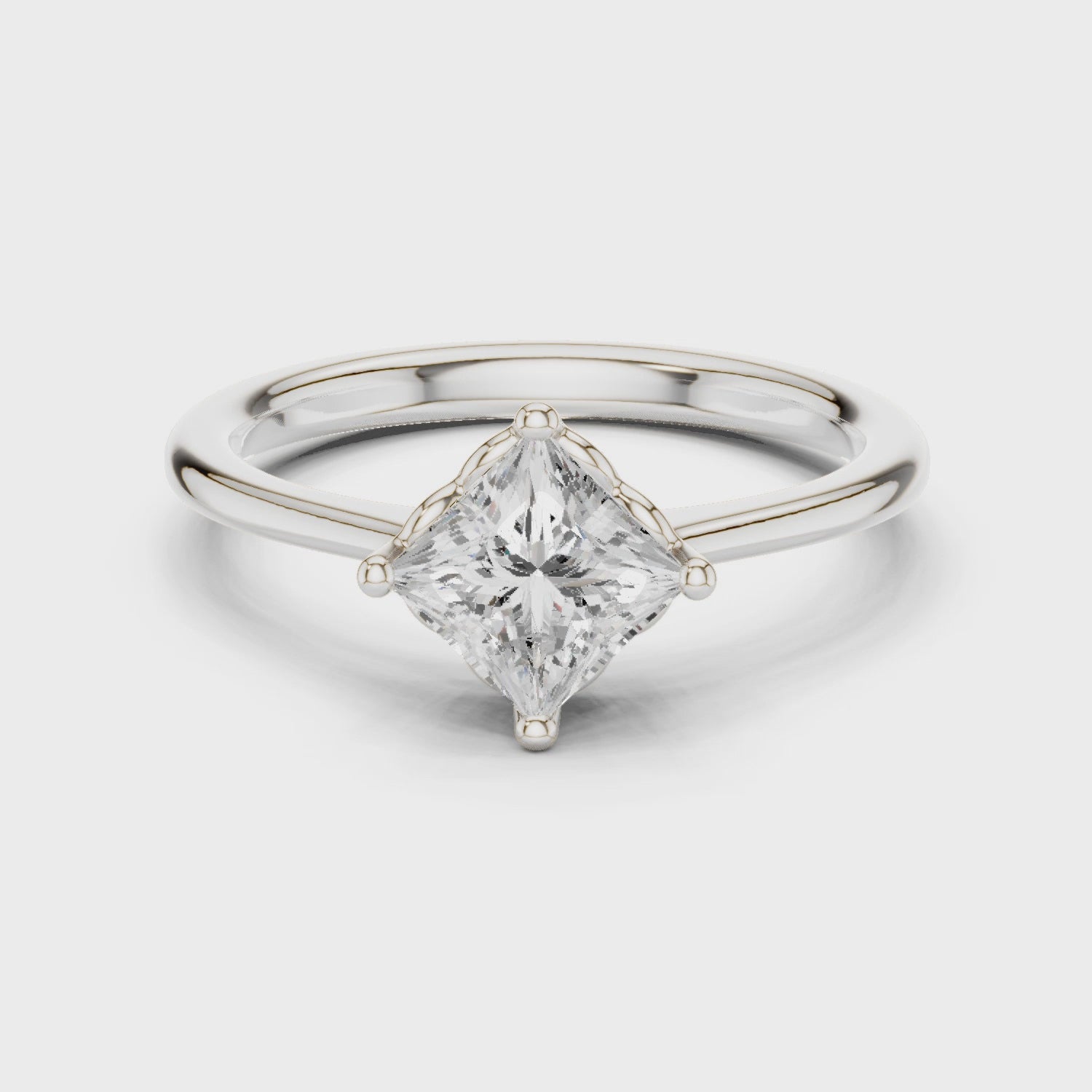 1 Carat Princess Cut Lab-Grown Diamond Solitaire Ring in 14K / 18K Gold , VVS1 Clarity – SGL Certified