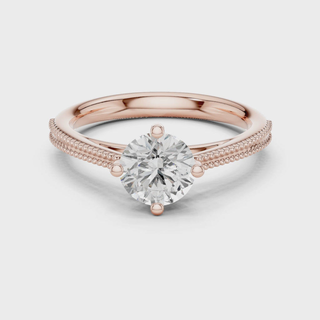 0.75 Carat Round Cut Lab-Grown Diamond Solitaire Ring in 14K / 18K Gold , VVS1 Clarity – SGL Certified