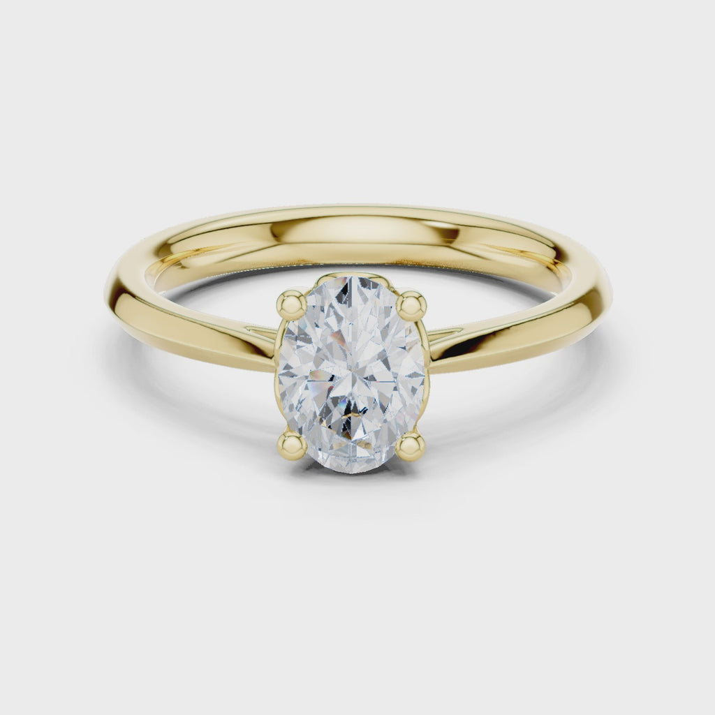 1 Carat Oval Cut Lab-Grown Diamond Engagement Ring in 14K White Gold ,VVS1 Clarity – SGL Certified
